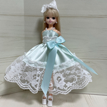 リカちゃんドレス　ミント×白