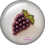 ビーズ刺繍ブローチ　Grapes