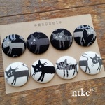 *black&white cat*マグネット8個セット