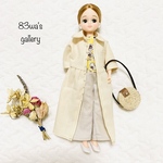 【送料無料】リカちゃんサイズ服　ロングシャツ＆ノースリーブトップス＆ワイドパンツ＆ころりんバッグ4点セット