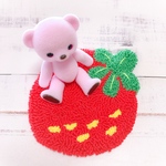 🍓いちごラグ＊赤【ドール用ミニサイズ】