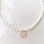 pearl × heart ビーズネックレス