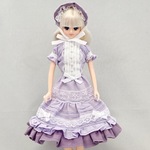 D-19【送料無料】【ジェニー サイズ ドール服】華やぎワンピース・薄紫