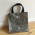 ラミネート　ミニトート　ギンガムチェック　(ブラック)