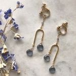 シルバーフラッシュクリスタルのゆらゆらイヤリング / ピアス