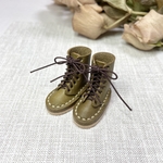  『送料無料』 ミニチュア ショートブーツ Olive ベージュステッチ 【ネオブライス リカちゃん 靴 インテリア】
