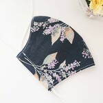 モーメント✳️麻綿ソフリー加工マスク(ネイビー) 