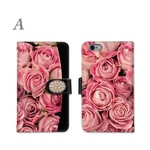 スマホケース　Android iPhone Xperia 携帯ケース　薔薇　ピンク色　花柄