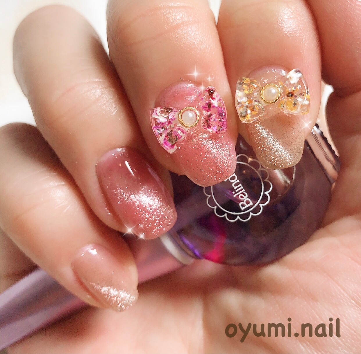 限定お値下げ🎀 選べる 押し花リボン🎀4個セット リボンパーツ