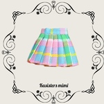 再販6【送料無料】カラフルチェックプリーツスカート（ミニ膝上ver）【ブライス】【リカちゃん】【ブライスアウトフィット】【リカちゃん服】