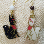 黒白狐のピアス