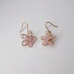 ピンクジルコニア 立体ピアス★イヤリング★ロング