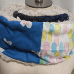 ハンドメイド◆スヌードミナ蝶々ドロップリブレースニットファー 