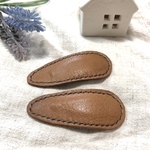 姫路　レザー　ヘアピン(2つセット) 手縫い