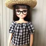 リカちゃん服＊パフスリーブブラウス・ブラック