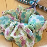 シフォンのシュシュ♡グリーンフラワー