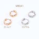 M8041-R  6個  高品質開閉式フープピアス 透かしフープピアス 5×15mm 3×（2ヶ）