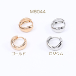 M8044-G  6個  高品質開閉式フープピアス デザインフープピアス 7×17mm 3×（2ヶ）