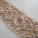 【65㎝カット済み】シルク刺繍リボン　【アイボリー】