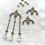 4個　アメリカ製真鍮お花の4カンコネクター