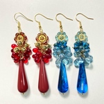 【YUKARI様専用】ドイツ製アクリルとチェコガラスのピアス❤️レッド
