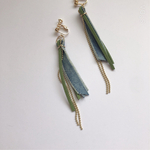 デニムのタッセル　ピアス／イヤリング