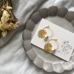 【再販】お花のフープピアス/イヤリング
