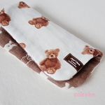 ୨୧  くまさん ふわっふわ&やわらかな8重ガーゼ ハンカチ 21cm ୨୧ ⚠️タグに変更がございます。
