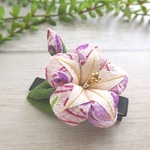 azinohirakiさま専用ご注文ページ　アサガオのヘアクリップ*藤色花柄　浴衣にどうぞ　#つまみ細工