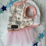 【完成品】シェルボーダー🐚✖️メッシュチュール付きワンピース　フレブルM