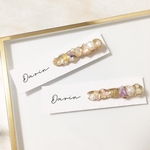 セット販売𓂃𓈒𓂂 透明 鉱石レジン 淡水pearl&shell ミニヘアクリップ