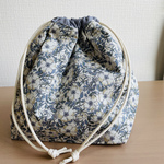 sale♪ リバティ巾着(メイモリース/ベージュ・ブルー系)