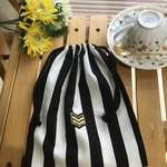 ⭐️今月の福袋⭐️24.5×20カッコいいワッペン❤️【再4】男の子大きめコップ袋、給食袋、ランチョンマット入れ くすみストライプ