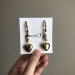 gold heart pierce earring