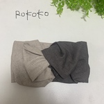 ワイヤー入りボリュームヘアターバン　ツートンリネン⑧