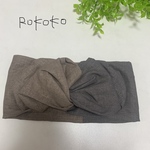 ワイヤー入りボリュームヘアターバン　ツートンリネン⑦
