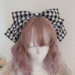 黒　カチューシャ　ギンガム　リボン　ヘッドドレス　ロリィタ ロリータ ゴスロリ　ゆめかわいい
