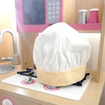 コックさん帽子　イエローのボーダー　～ままごとやお料理教室に～