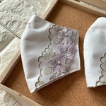 しっかりカバー 秋🍁　再販❇︎❇︎不織布マスクを刺繍レースに入れ込みセットするマスク❇︎❇︎        パープル　ダブルマスク　不織布カバーマスク　2ウェイにも！コメント下さい