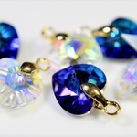 ガラス製ハート（金具付き）　MIX１０個セット　ピアス・サンキャッチャー　ハンドメイド素材