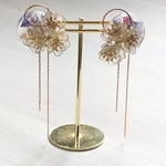 【再販】ドライフラワーパーツとアネモネのフラワーブーケのイヤリング/ピアス