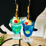 ミニチュア 2種のクリームソーダ ブルーハワイとメロン  ピアス or イヤリング