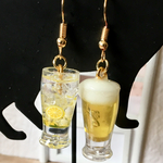 ミニチュア ビールとレモンサワーのピアス or イヤリング