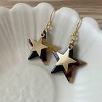 べっ甲とゴールドの星ピアス