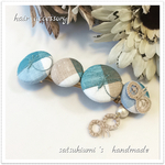 482☆ミナペルホネン☆くるみボタンのバレッタ☆ハンドメイド☆刺繍☆ヘアアクセサリー