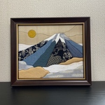 きめこみ　藍の富士山