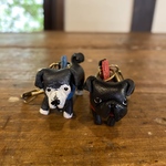 lam-pin様専用 革製 黒パグとミックスのわんちゃんキーホルダー
