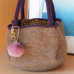 シンプル　丸底毛糸バッグ