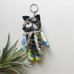 1527❤️ふわもこグレー猫chanチャームストラップ