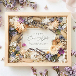 フラワーフォトフレーム【ラベンダー】プリザーブドフラワー＆ドライフラワー 写真立て/ウェディング・結婚祝い・ご両親贈呈に　ギフトラッピング付き♪